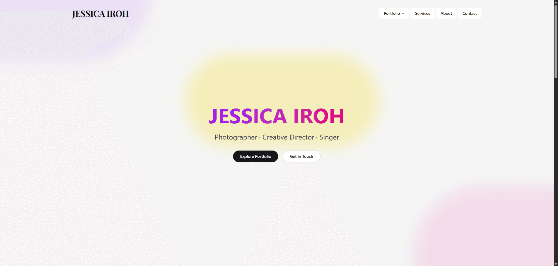 Jessica Iroh - A Digital Identity for a Multi-Disciplinary Artist