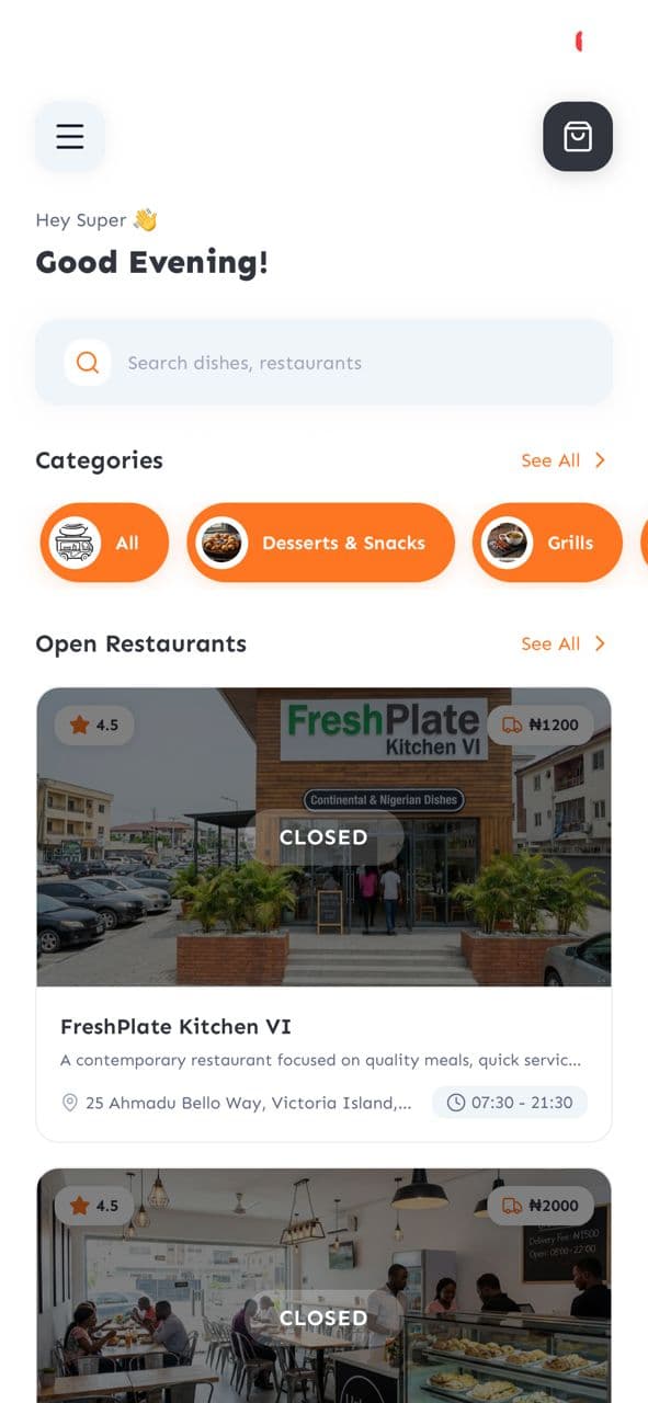 DFood - Food Delivery Mobile Application