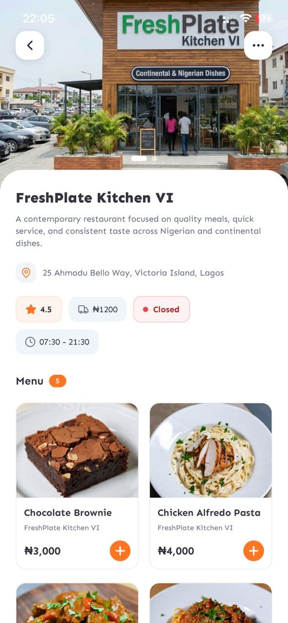 DFood - Food Delivery Mobile Application - Screen 1