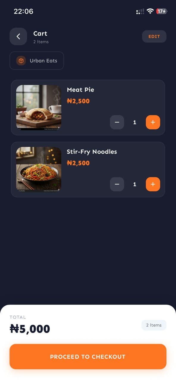 DFood - Food Delivery Mobile Application - Screen 2
